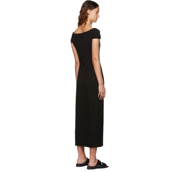 NEW Reformation Jamen Off Shoulder Knit Midi Dress in Black Size L#2486 - Picture 4 of 11